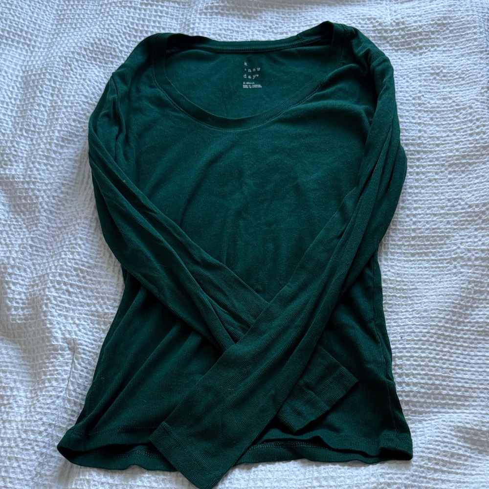 a new day Deep Green Long Sleeve Tee